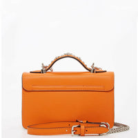 The Hollywood Studded Leather Crossbody Bag Orange.