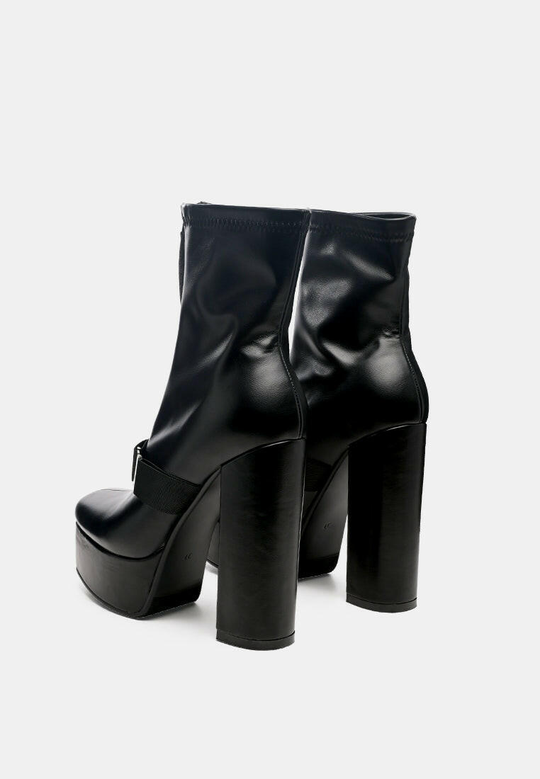 Boomer Chunky High Block Heel Boots.