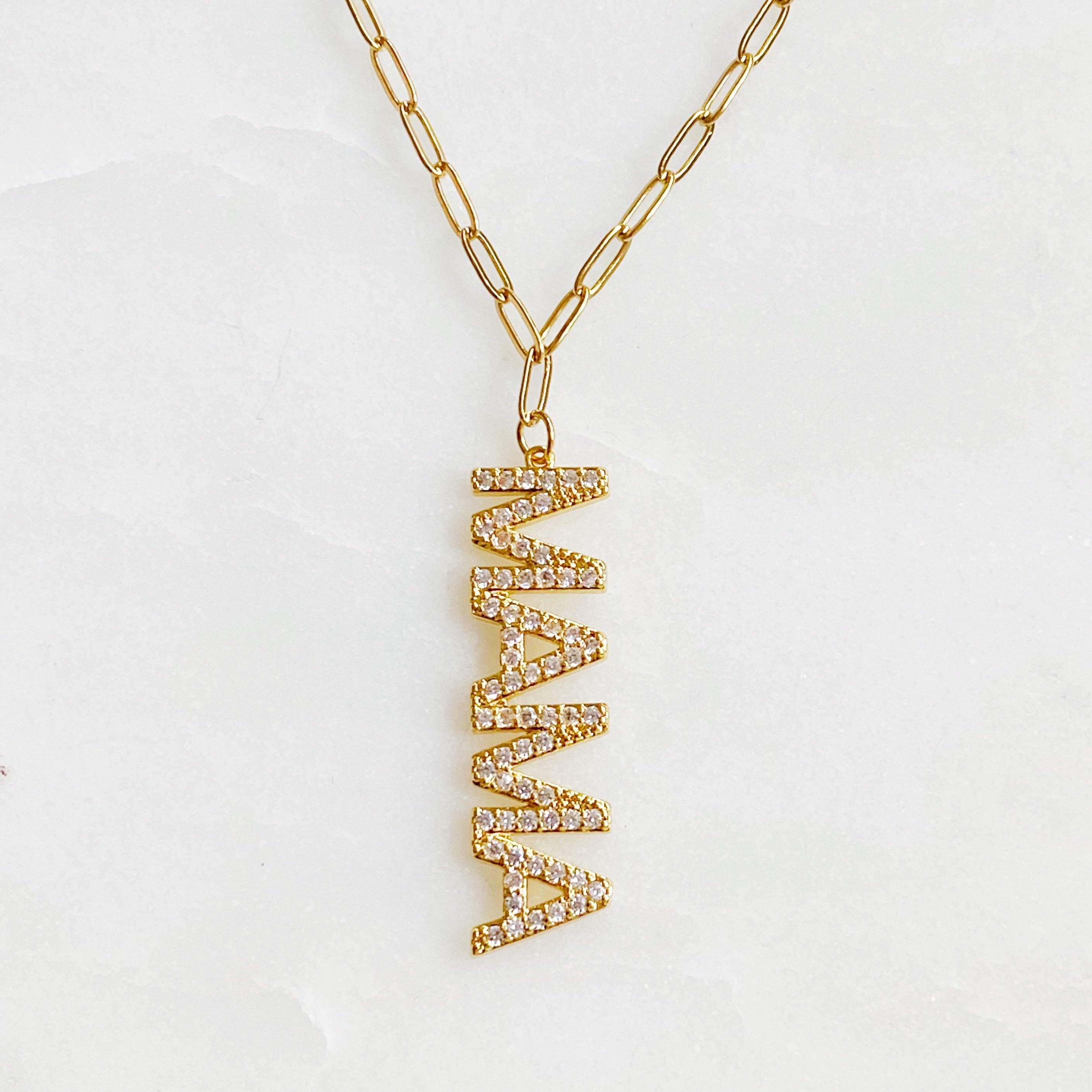 Mama Drop Pendant Necklace.