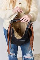 SHOMICO Fringe Detail Contrast Handbag.