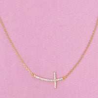 Shiny Side Cross Necklace.