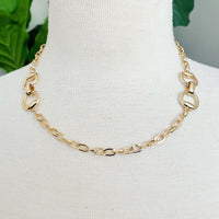 Double Equestrian Chain Necklace.