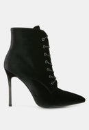 Velvet High Heeled Velvet Boots by RUW.