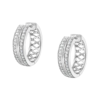 10K White Gold Diamond Hoop Earring (1/2 Cttw, I-J Color, I2-I3 Clarity).