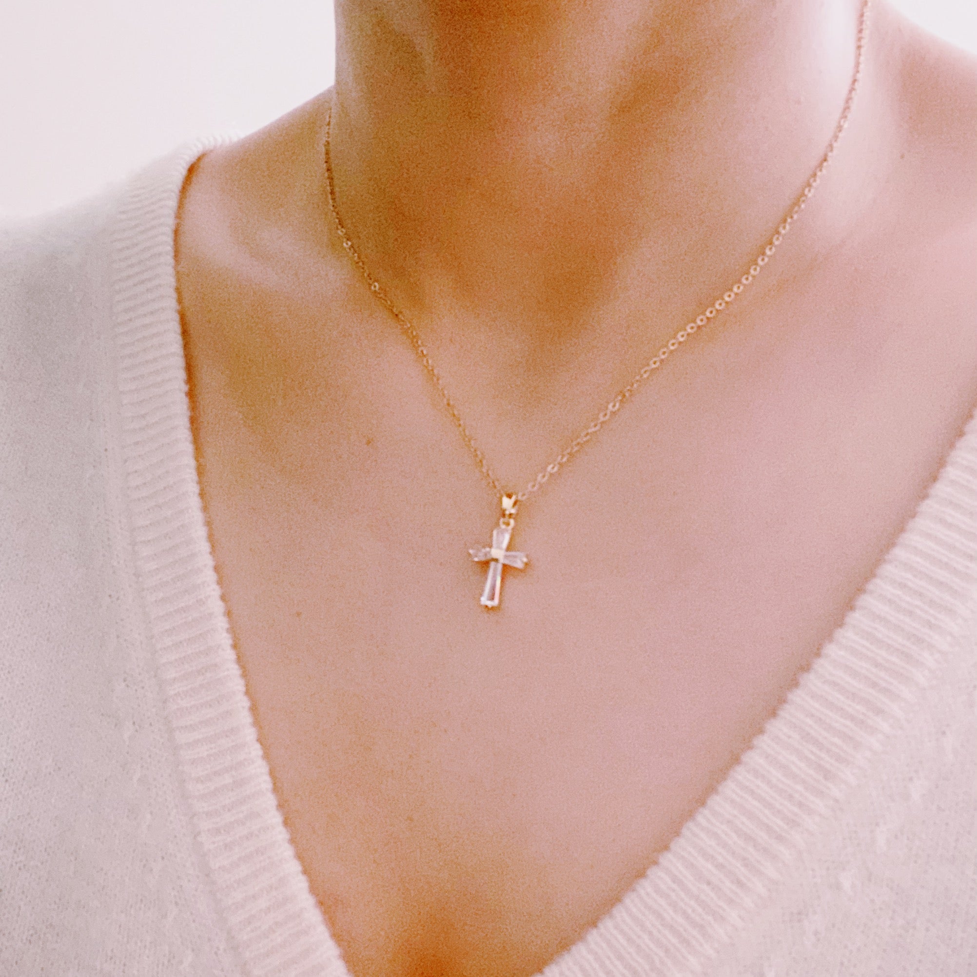 My Dear Crystal Cross Necklace.