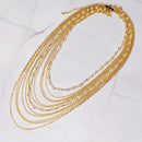 Beautifully Draping Pearl and Chain Necklace.