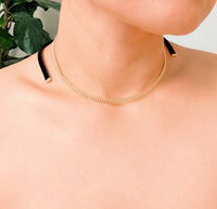 Ties on the Back Golden Choker Necklace.