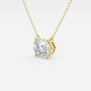 1.00 Ctw Oval Lab Grown Diamond Solitaire Pendant in White /Yellow.