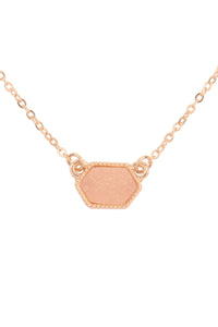 Druzy Hexagon  Necklaces With Stud Earrings