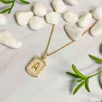 Initial Deco Open Locket Pendant Necklace.