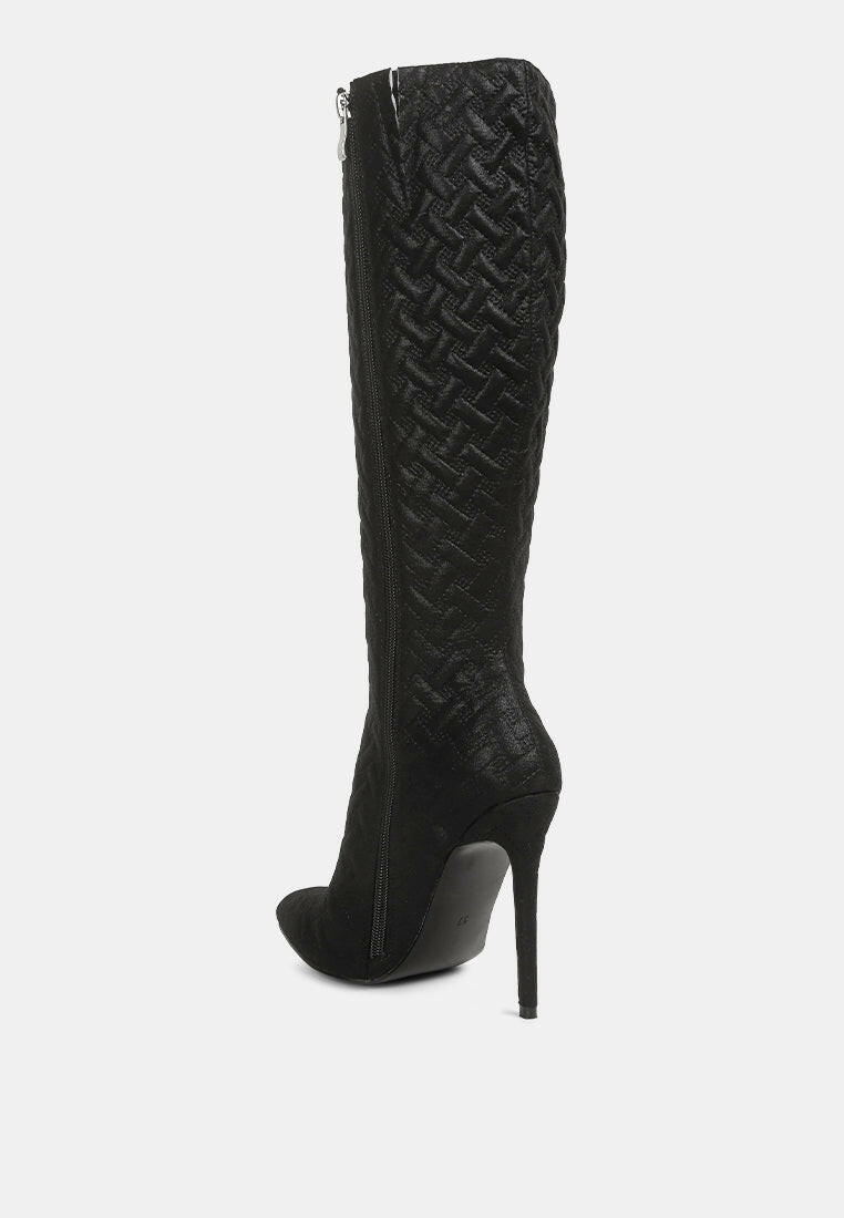 Tinkles Embossed High Heeled Calf Boots by Ruw.