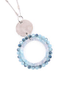 Myn1327 - Glass Beaded Hoop Pendant Necklace.