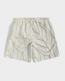 Abstract Gold Leaves 7" Classic Men Swim Trunk.