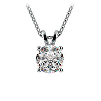 1.50 Ctw Prong Set Round Lab Grown Diamond Pendant in White /Yellow Gold G-Vs.