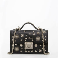 The Hollywood Studded Leather Crossbody Black.