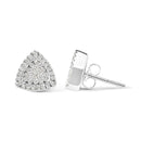 14K White Gold 1/2 Cttw Trillion Shaped Diamond Stud Earrings (H-I Clarity, SI2-I1 Color).