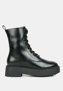 Molsh Faux Leather Ankle Biker Boots by Ruw.