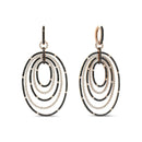 18K Rose Gold 5.00 Cttw Round Black and White Diamond Graduated Hoop Dangle Earrings (Black and F-G Color, VS1-VS2 Clari.