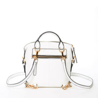 Ashley Small White Leather Backpack Purse.