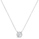 .925 Sterling Silver Round-Cut Diamond Bezel 18" Pendant Necklace (J-K Color, I1-I2 Clarity).