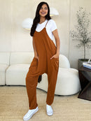 Double Take Full Size Sleeveless V-Neck Pocketed Jumpsuit.