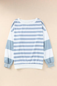 Elina Striped Pullover Sweatshirt.