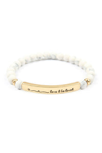 "Love and Be Loved" Natural Stone Stretch Bracelet.