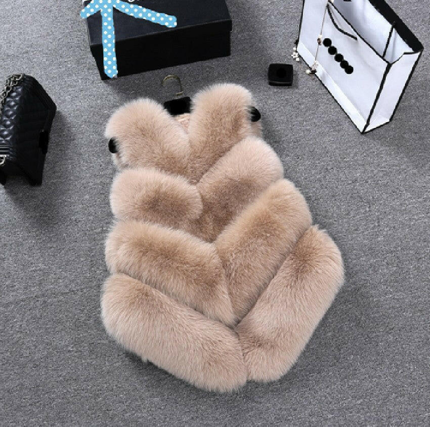 Faux Fur Sleeveless Vest Winter Thick Coats Women New Fashion Casual Jacket