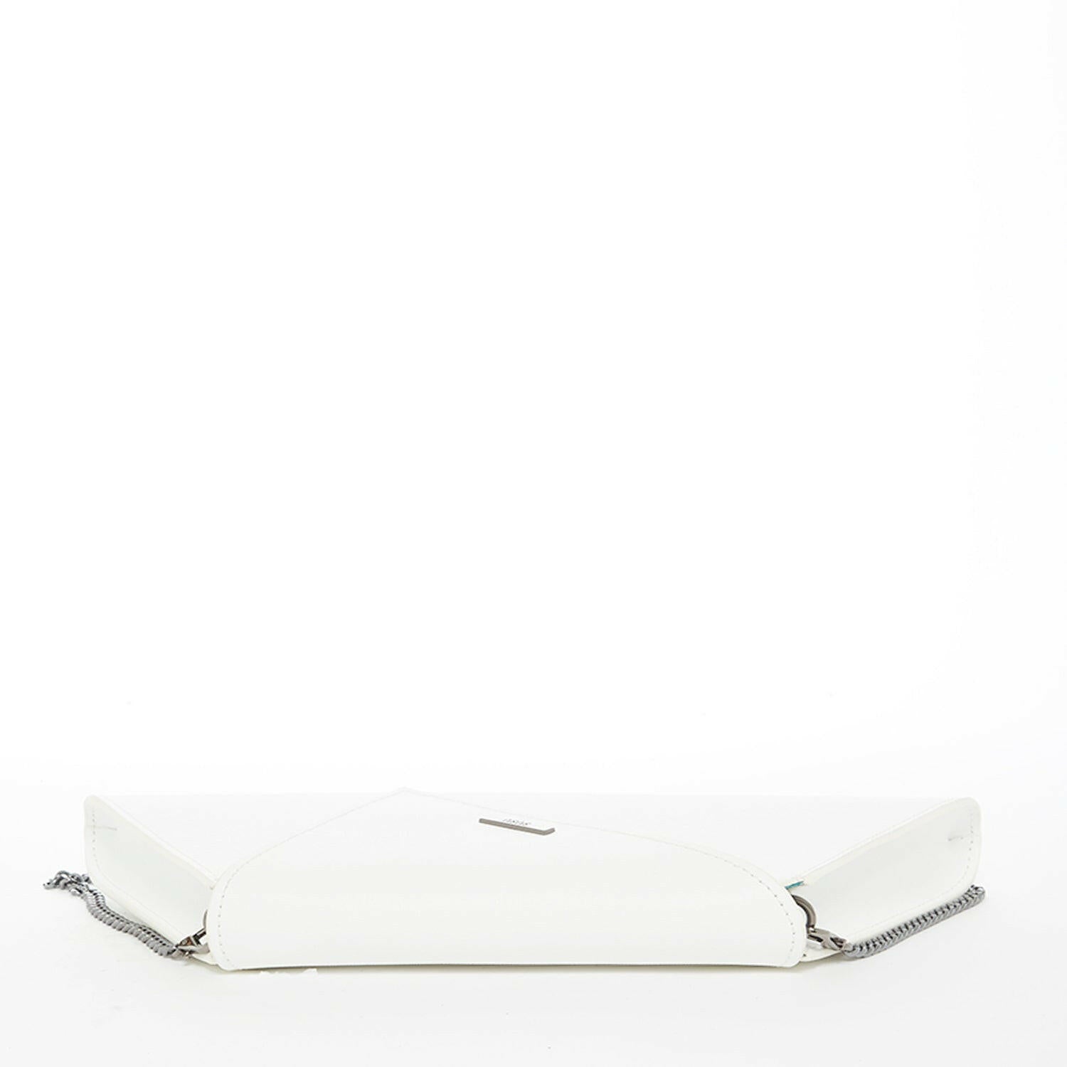 Angelica White Leather Clutch Bag.