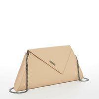 Angelica Nude Leather Clutch Purse.