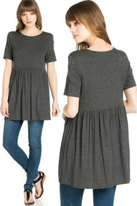 Short Sleeve Empire Waist Tunic.