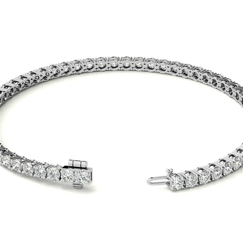 12.00 CTW Lab Grown Diamond Tennis Bracelet in 14kt White/Yellow Gold (G/Vs) AGI Certified.