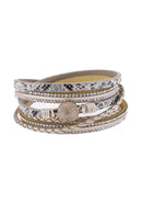 Rhinestone Encrusted Druzy Wrap Bracelet