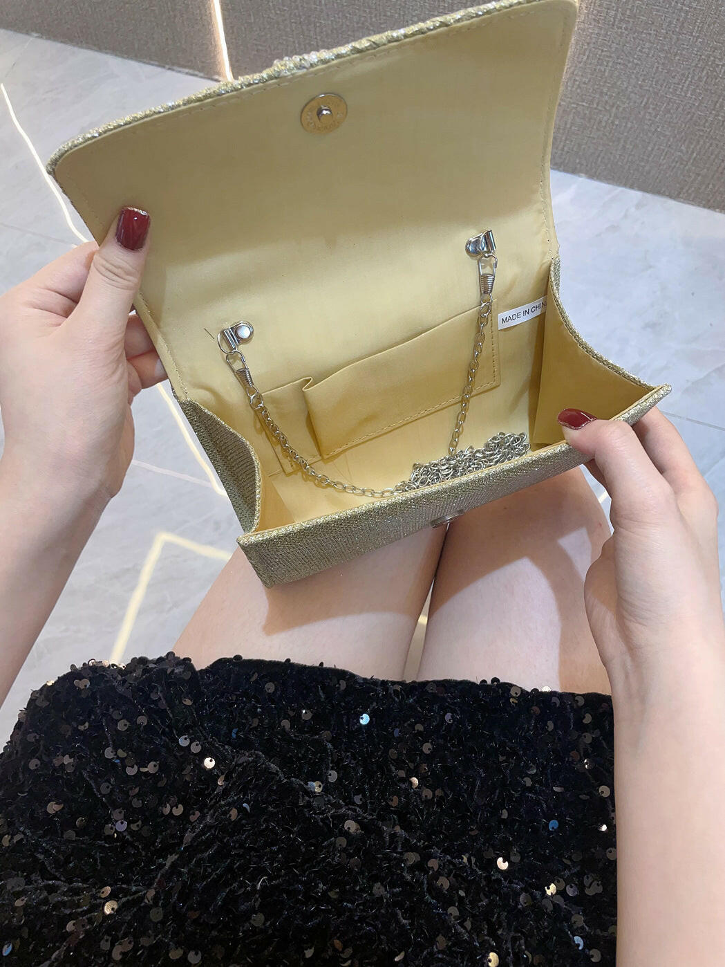 Girl Texture Diamond Bag Evening Dress Banquet Hand Bag Cheongsam Bag