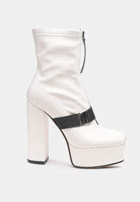 Boomer Chunky High Block Heel Boots.