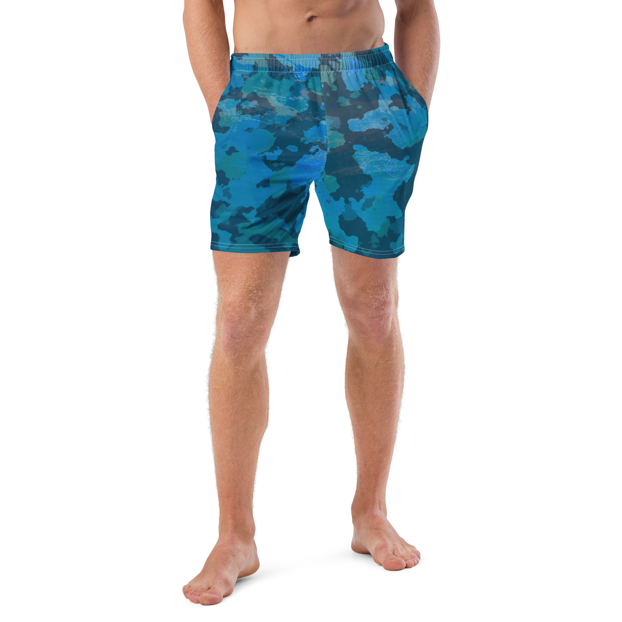 Men's Ocean Camo Recycled Mid-Length UPF 50+ Swim Shorts