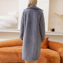 Female Winter Plush Thick Warm Loose Women Faux Rabbit Fur Coat.