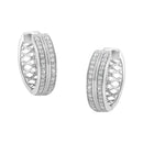 10K White Gold Diamond Hoop Earring (1/2 Cttw, I-J Color, I2-I3 Clarity).