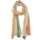 Turkish Cotton Blend Fringed Hobo Scarf Tobacco/Green/White.