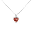 IGI Certified 14K White Gold Martini Set 1.00 Cttw Lab Grown Pink Heart Diamond Solitaire 18" Pendant Necklace (Pink Col.