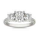 2 CTW AGI Certified Lab Grown Diamond (G-Vs) Three Stone Engagement Ring in Choice of 14K Yellow or 14k White Gold