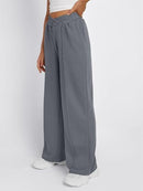 Elastic Waist Wide Leg Pants.