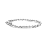 .925 Sterling Silver 1/2 Cttw Miracle Set Diamond Milgrain Style Link Bracelet (I-J, I3-Promo) - Size 7.25".