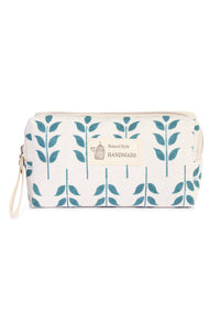 Blue Leaf Art Cosmetic Pouch.