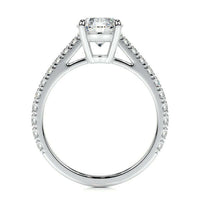 Round Brilliant Lab Grown Diamond Engagement Ring (F/Vs) in 14K White Gold - Choice of 1ctw or 2ctw.