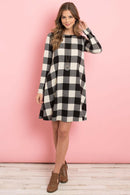 Long Sleeves Plaid Midi.