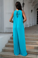 Double Take Full Size Tie Back Cutout Sleeveless Jumpsuit.