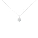 14K White Gold 1 Cttw Brilliant Round-Cut Diamond 7 Stone Flower 18" Pendant Necklace (F-G Color, VS1-VS2 Clarity).