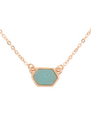 Druzy Hexagon  Necklaces With Stud Earrings