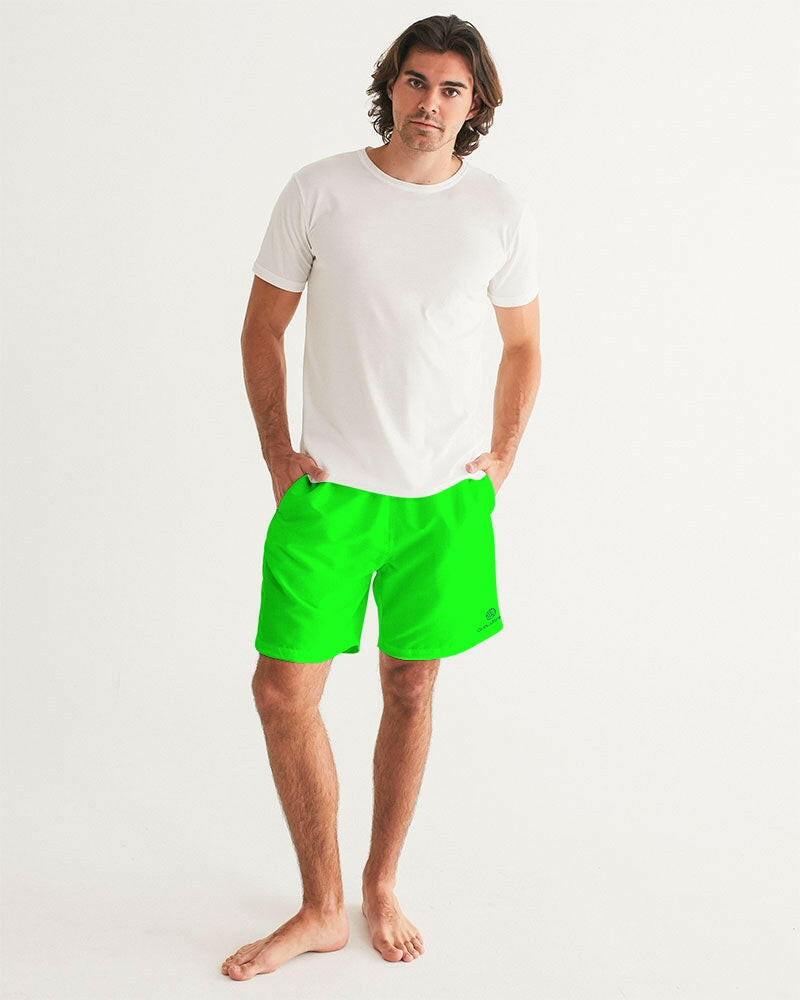 Neon Green 7" Classic Men Swim Trunk.